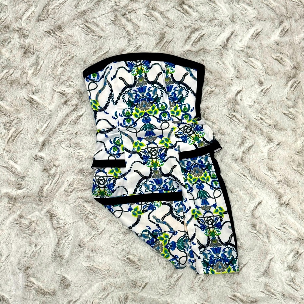 Strapless dress (short), size 1/2, multi colored